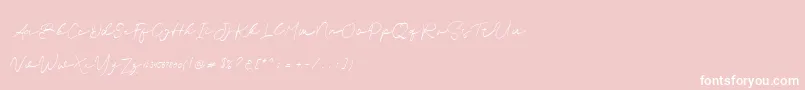 Brian Strait personal use-Schriftart – Weiße Schriften auf rosa Hintergrund