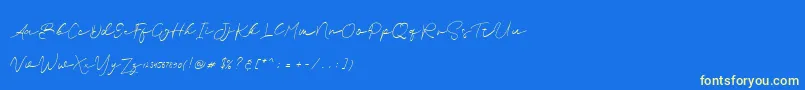 Brian Strait personal use-Schriftart – Gelbe Schriften auf blauem Hintergrund