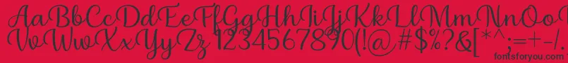 Fonte Briany Font Regular by Andrian 7NTypes – fontes pretas em um fundo vermelho