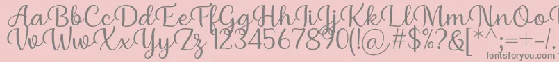 Briany Font Regular by Andrian 7NTypes-Schriftart – Graue Schriften auf rosa Hintergrund