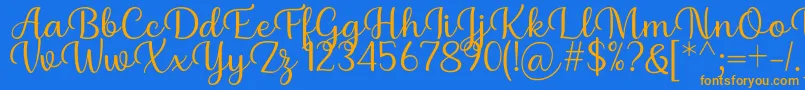 Police Briany Font Regular by Andrian 7NTypes – polices orange sur fond bleu