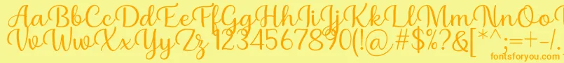 Шрифт Briany Font Regular by Andrian 7NTypes – оранжевые шрифты на жёлтом фоне