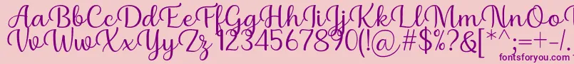 Шрифт Briany Font Regular by Andrian 7NTypes – фиолетовые шрифты на розовом фоне