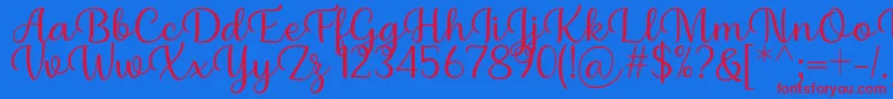 Шрифт Briany Font Regular by Andrian 7NTypes – красные шрифты на синем фоне