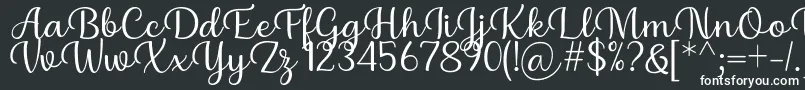 フォントBriany Font Regular by Andrian 7NTypes – 黒い背景に白い文字