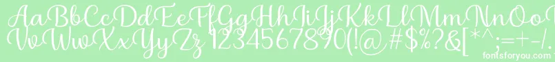 Шрифт Briany Font Regular by Andrian 7NTypes – белые шрифты на зелёном фоне