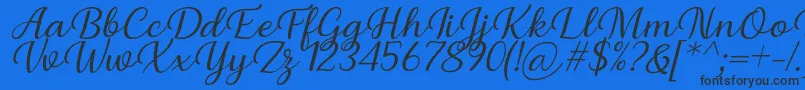 Police Briany Font Regular Italic by Andrian 7NTypes – polices noires sur fond bleu