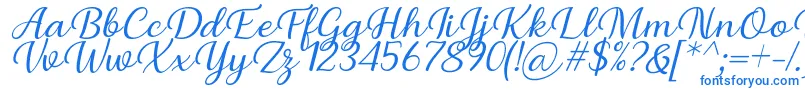 Czcionka Briany Font Regular Italic by Andrian 7NTypes – niebieskie czcionki na białym tle