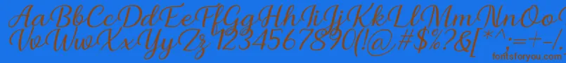 fuente Briany Font Regular Italic by Andrian 7NTypes – Fuentes Marrones Sobre Fondo Azul