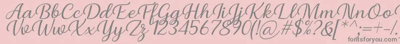 フォントBriany Font Regular Italic by Andrian 7NTypes – ピンクの背景に灰色の文字