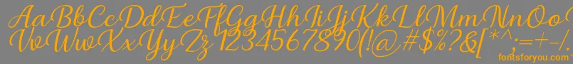Briany Font Regular Italic by Andrian 7NTypes-Schriftart – Orangefarbene Schriften auf grauem Hintergrund