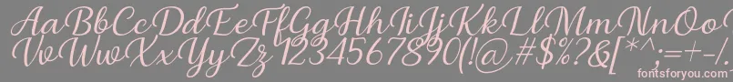 Briany Font Regular Italic by Andrian 7NTypes-Schriftart – Rosa Schriften auf grauem Hintergrund