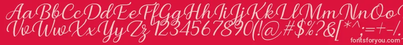 フォントBriany Font Regular Italic by Andrian 7NTypes – 赤い背景にピンクのフォント