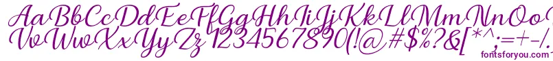 Czcionka Briany Font Regular Italic by Andrian 7NTypes – fioletowe czcionki na białym tle