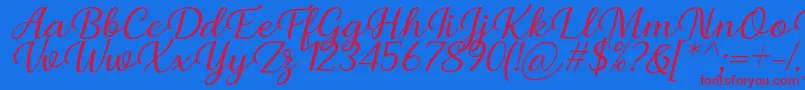 Шрифт Briany Font Regular Italic by Andrian 7NTypes – красные шрифты на синем фоне