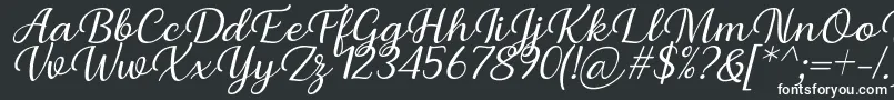 Czcionka Briany Font Regular Italic by Andrian 7NTypes – białe czcionki na czarnym tle