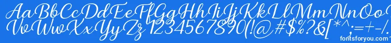 Fonte Briany Font Regular Italic by Andrian 7NTypes – fontes brancas em um fundo azul