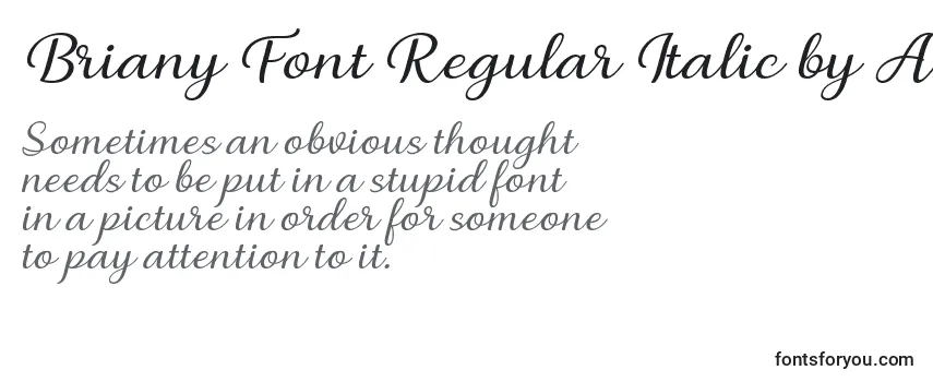 Briany Font Regular Italic by Andrian 7NTypes-fontti