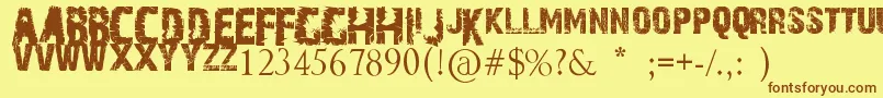 ToHellAndBack Font – Brown Fonts on Yellow Background