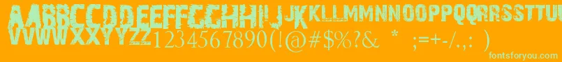 ToHellAndBack Font – Green Fonts on Orange Background