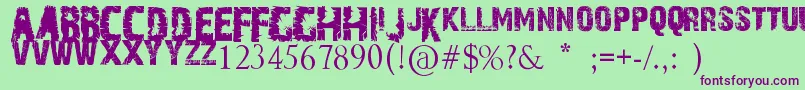 ToHellAndBack Font – Purple Fonts on Green Background