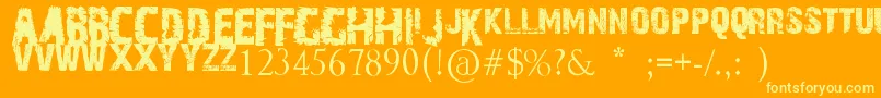 ToHellAndBack Font – Yellow Fonts on Orange Background