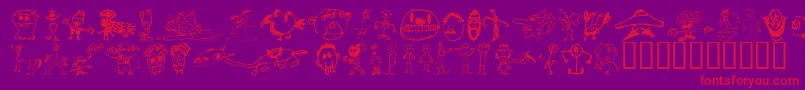 BRIAPD   Font – Red Fonts on Purple Background