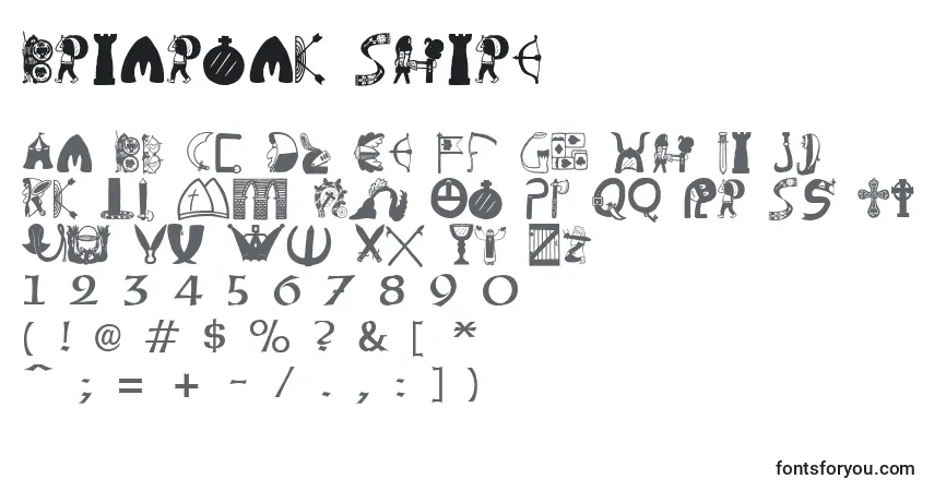 Schriftart Briaroak Shire – Alphabet, Zahlen, spezielle Symbole
