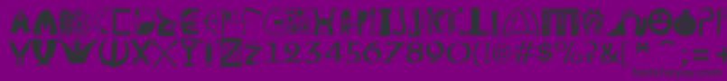 Czcionka Briaroak Shire – czarne czcionki na fioletowym tle