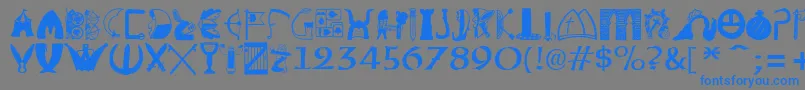 Briaroak Shire Font – Blue Fonts on Gray Background