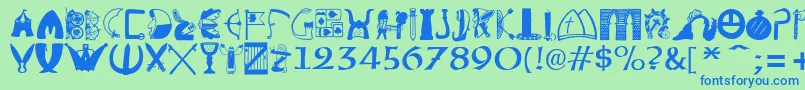 Briaroak Shire Font – Blue Fonts on Green Background