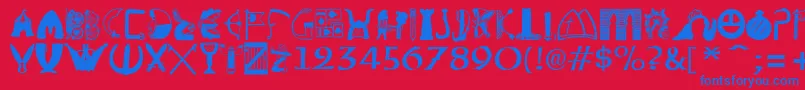 Briaroak Shire Font – Blue Fonts on Red Background