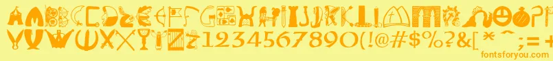 Briaroak Shire Font – Orange Fonts on Yellow Background