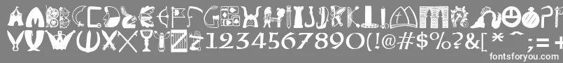 フォントBriaroak Shire – 灰色の背景に白い文字