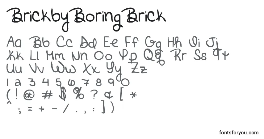 Czcionka BrickbyBoringBrick (122102) – alfabet, cyfry, specjalne znaki