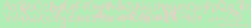 BrickbyBoringBrick Font – Pink Fonts on Green Background