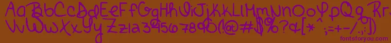 BrickbyBoringBrick Font – Purple Fonts on Brown Background