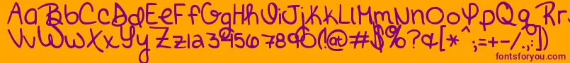 BrickbyBoringBrick-fontti – violetit fontit oranssilla taustalla