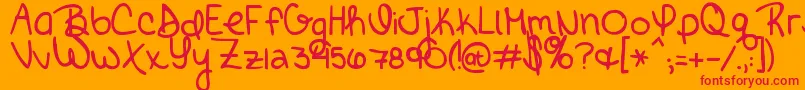Подробнее о шрифте BrickbyBoringBrick Шрифт BrickbyBoringBrick – красные шрифты на оранжевом фоне