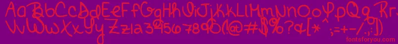 BrickbyBoringBrick Font – Red Fonts on Purple Background