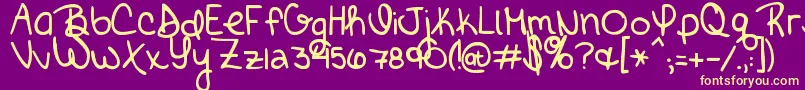 BrickbyBoringBrick Font – Yellow Fonts on Purple Background