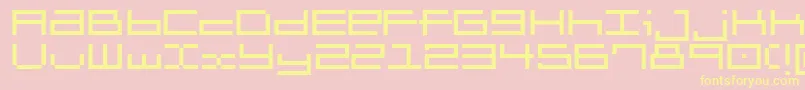 Brickle-fontti – keltaiset fontit vaaleanpunaisella taustalla