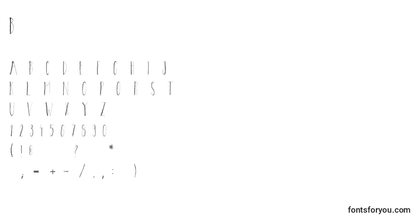 Czcionka Bricklebold – alfabet, cyfry, specjalne znaki