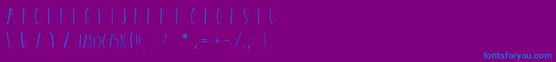 Czcionka Bricklebold – niebieskie czcionki na fioletowym tle