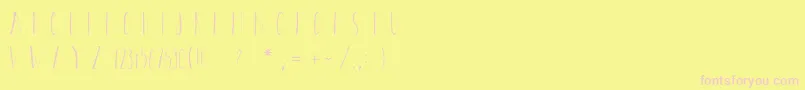 Bricklebold-Schriftart – Rosa Schriften auf gelbem Hintergrund
