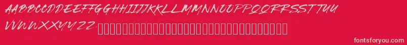 BRICKNESS Font – Pink Fonts on Red Background