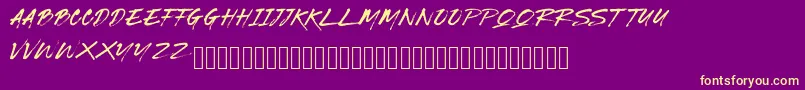 BRICKNESS Font – Yellow Fonts on Purple Background