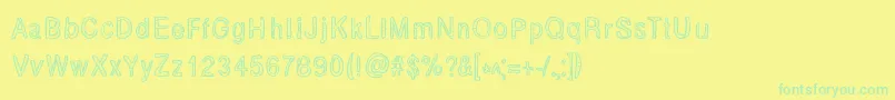 BrickRoads-fontti – vihreät fontit keltaisella taustalla