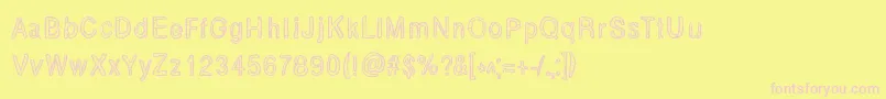 BrickRoads-fontti – vaaleanpunaiset fontit keltaisella taustalla