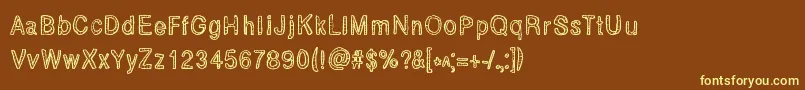 BrickRoads-fontti – keltaiset fontit ruskealla taustalla